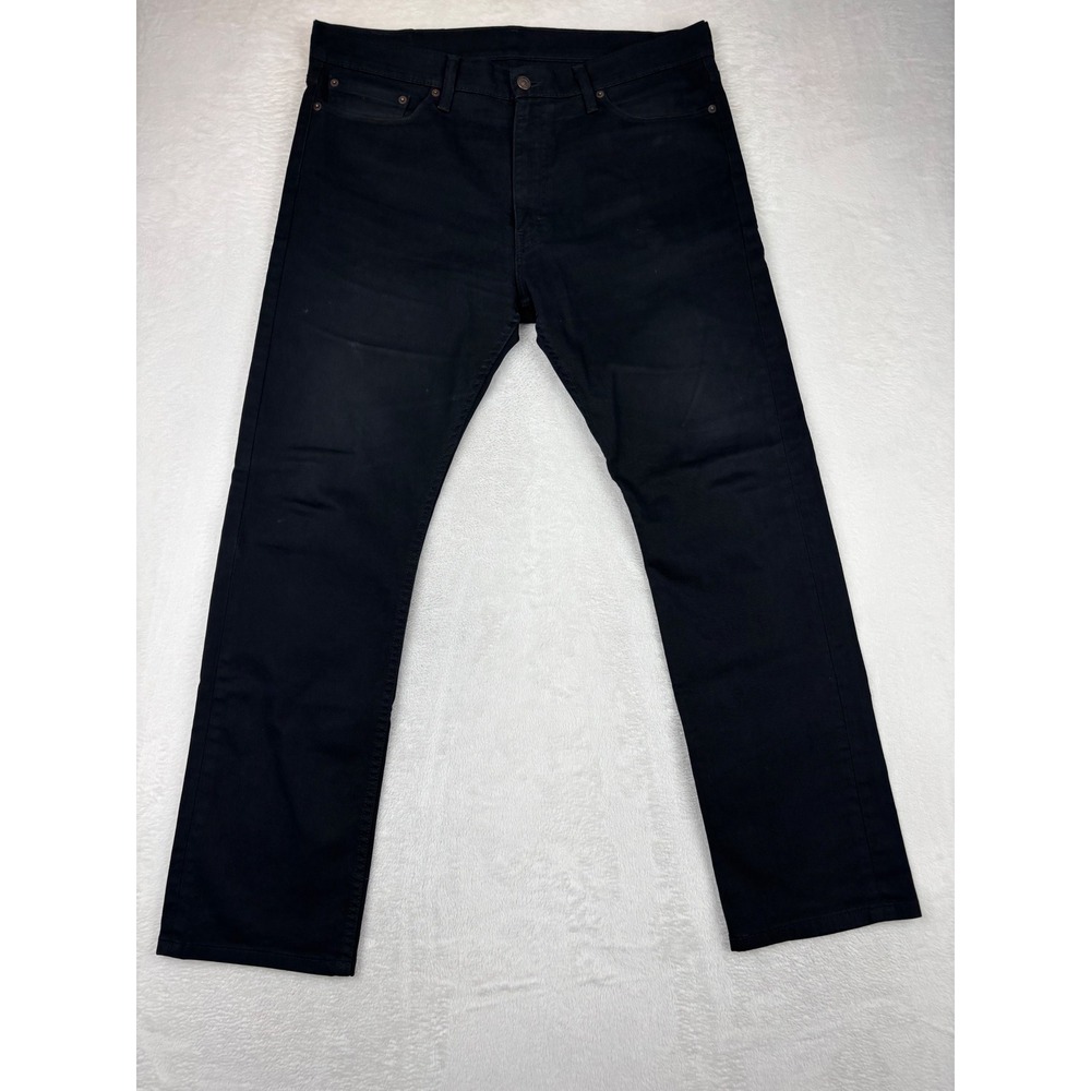 Levis 513 Men's 36x32 Jeans Slim Cuts Fuzzy Black Faded Denim Grungy Wide leg